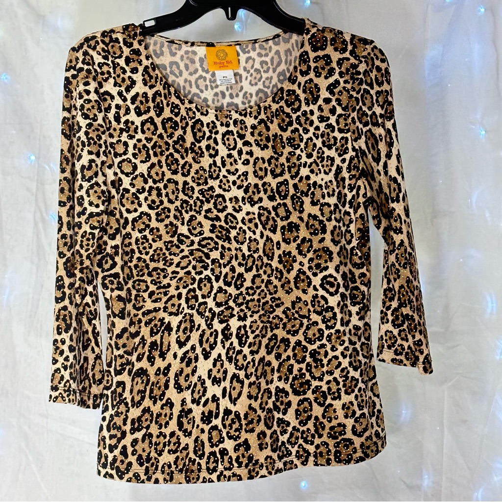 Ruby Rd Leopard Print Top